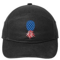 July Patriotic Red White Blue Upside Down Pineapple Swinger 7-Panel Snapback Hat