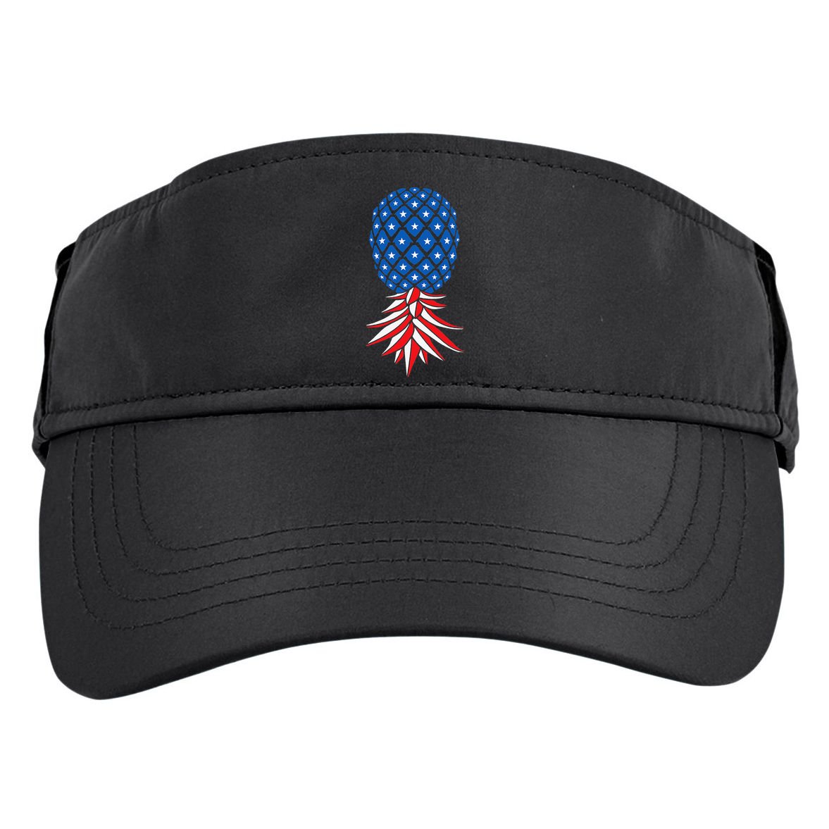 July Patriotic Red White Blue Upside Down Pineapple Swinger Adult Drive Performance Visor