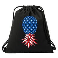 July Patriotic Red White Blue Upside Down Pineapple Swinger Drawstring Bag