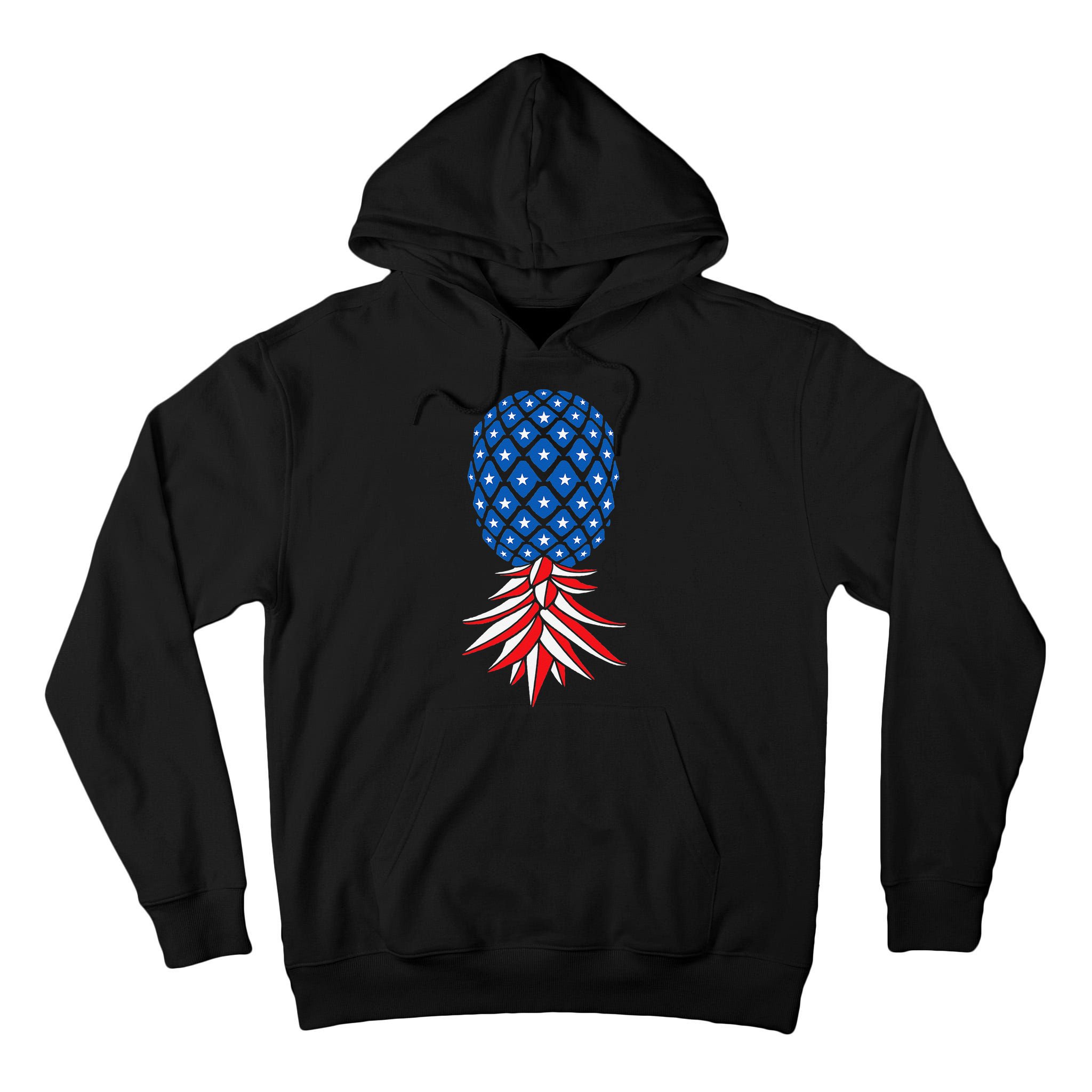 July Patriotic Red White Blue Upside Down Pineapple Swinger Tall Hoodie