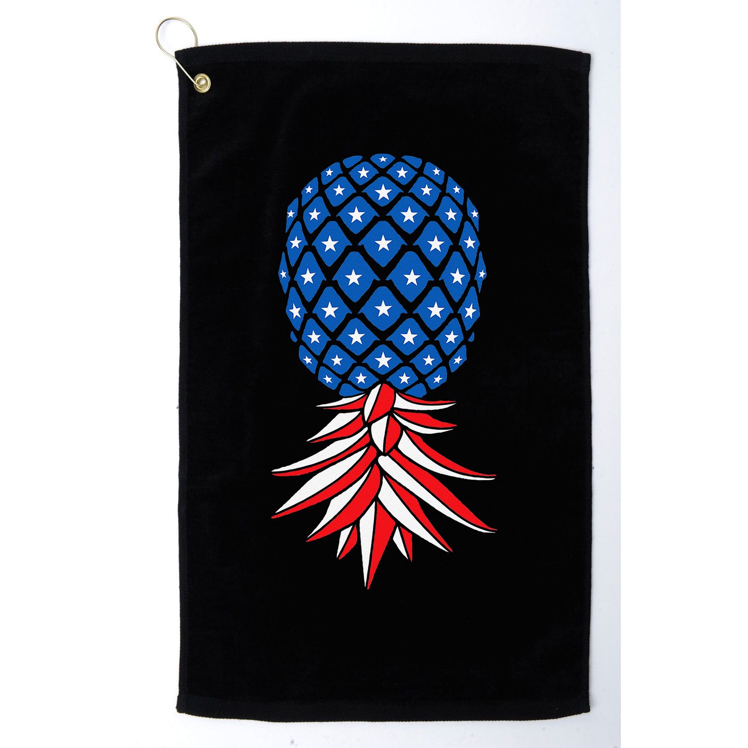 July Patriotic Red White Blue Upside Down Pineapple Swinger Golf Towel