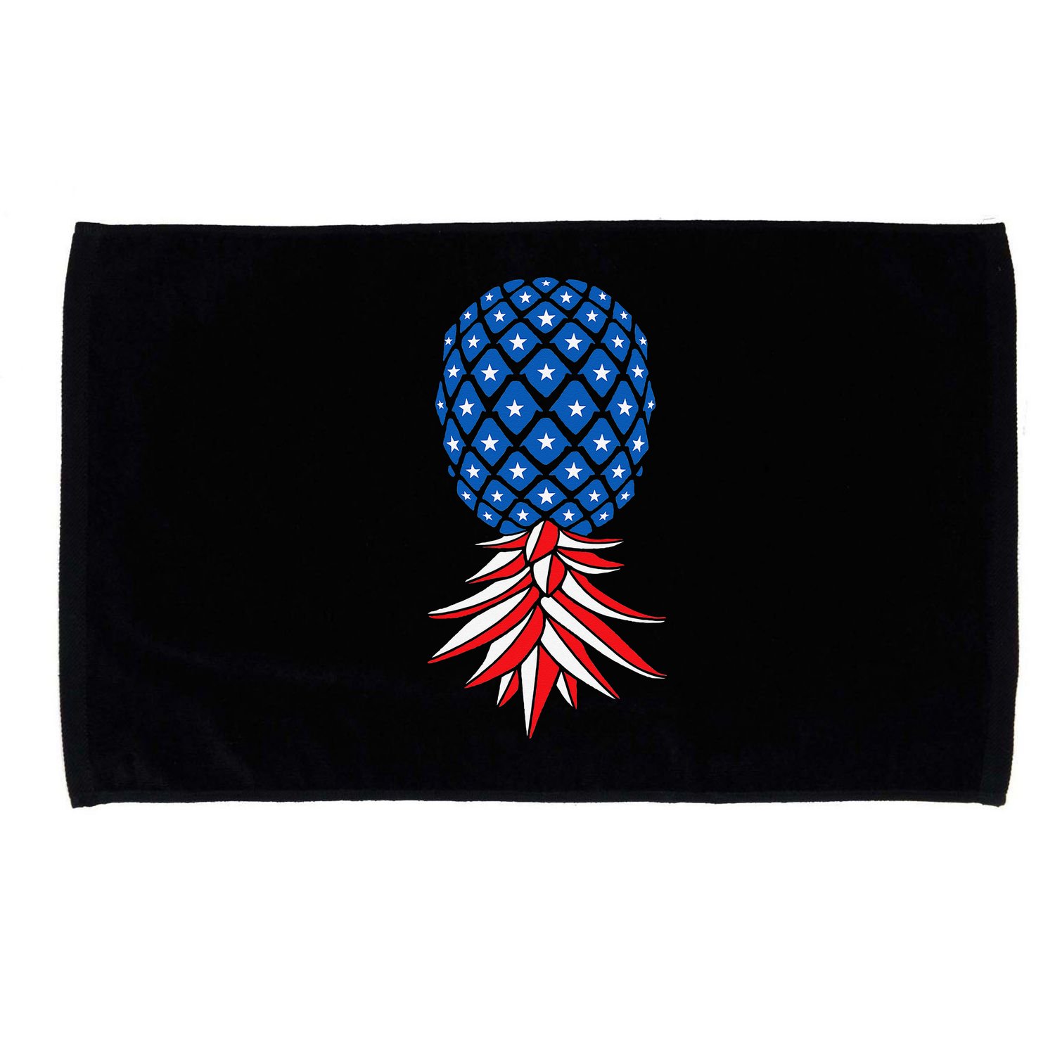 July Patriotic Red White Blue Upside Down Pineapple Swinger Microfiber Hand Towel