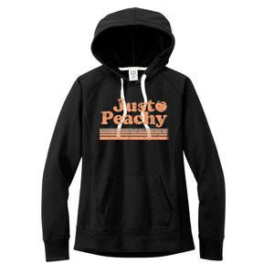 Just Peachy Retro 70s Georgia Peaches Summer Fruit Women's Fleece Hoodie