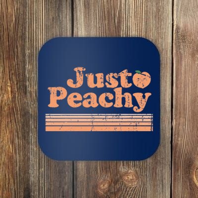 Just Peachy Retro 70s Georgia Peaches Summer Fruit Coaster