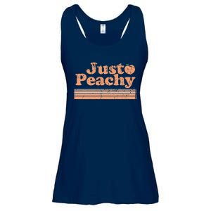 Just Peachy Retro 70s Georgia Peaches Summer Fruit Ladies Essential Flowy Tank