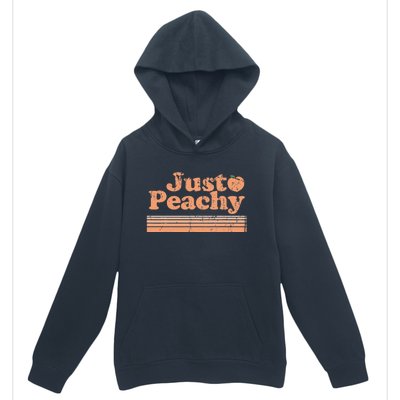 Just Peachy Retro 70s Georgia Peaches Summer Fruit Urban Pullover Hoodie