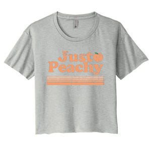 Just Peachy Retro 70s Georgia Peaches Summer Fruit Women's Crop Top Tee