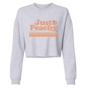 Just Peachy Retro 70s Georgia Peaches Summer Fruit Cropped Pullover Crew