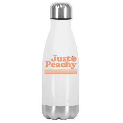 Just Peachy Retro 70s Georgia Peaches Summer Fruit Stainless Steel Insulated Water Bottle