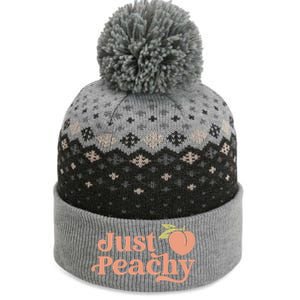 Just Peachy Retro 70s Georgia Peaches Summer Fruit The Baniff Cuffed Pom Beanie