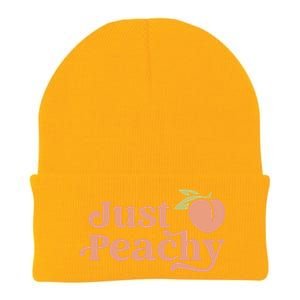 Just Peachy Retro 70s Georgia Peaches Summer Fruit Knit Cap Winter Beanie