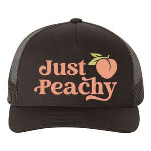 Just Peachy Retro 70s Georgia Peaches Summer Fruit Yupoong Adult 5-Panel Trucker Hat