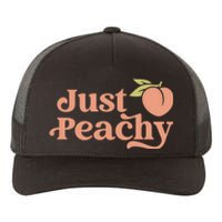 Just Peachy Retro 70s Georgia Peaches Summer Fruit Yupoong Adult 5-Panel Trucker Hat