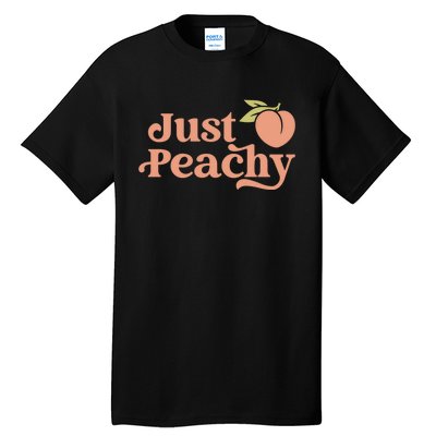 Just Peachy Retro 70s Georgia Peaches Summer Fruit Tall T-Shirt