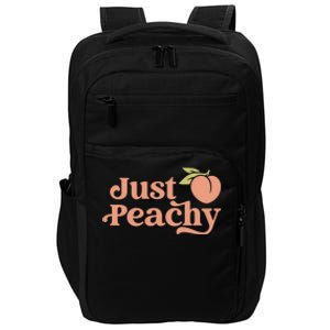 Just Peachy Retro 70s Georgia Peaches Summer Fruit Impact Tech Backpack