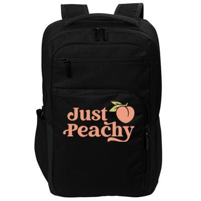 Just Peachy Retro 70s Georgia Peaches Summer Fruit Impact Tech Backpack