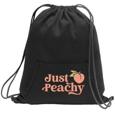 Just Peachy Retro 70s Georgia Peaches Summer Fruit Sweatshirt Cinch Pack Bag