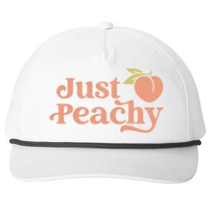 Just Peachy Retro 70s Georgia Peaches Summer Fruit Snapback Five-Panel Rope Hat