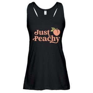 Just Peachy Retro 70s Georgia Peaches Summer Fruit Ladies Essential Flowy Tank