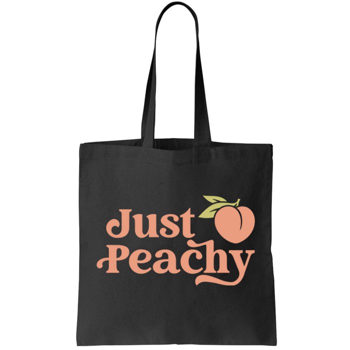 Just Peachy Retro 70s Georgia Peaches Summer Fruit Tote Bag