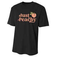 Just Peachy Retro 70s Georgia Peaches Summer Fruit Performance Sprint T-Shirt