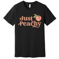 Just Peachy Retro 70s Georgia Peaches Summer Fruit Premium T-Shirt