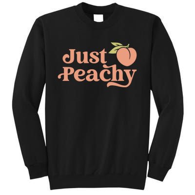 Just Peachy Retro 70s Georgia Peaches Summer Fruit Tall Sweatshirt