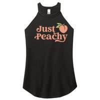 Just Peachy Retro 70s Georgia Peaches Summer Fruit Women's Perfect Tri Rocker Tank