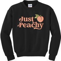 Just Peachy Retro 70s Georgia Peaches Summer Fruit Kids Sweatshirt