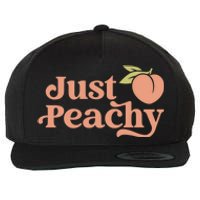 Just Peachy Retro 70s Georgia Peaches Summer Fruit Wool Snapback Cap