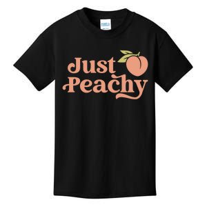 Just Peachy Retro 70s Georgia Peaches Summer Fruit Kids T-Shirt