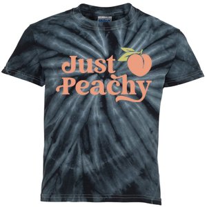 Just Peachy Retro 70s Georgia Peaches Summer Fruit Kids Tie-Dye T-Shirt