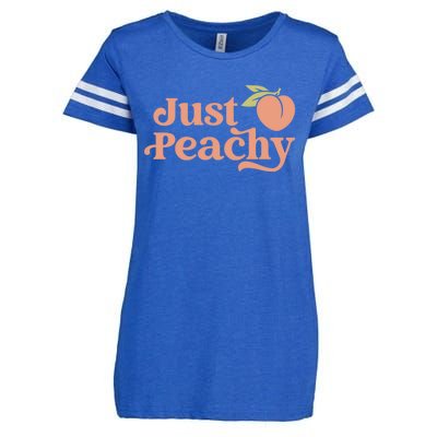 Just Peachy Retro 70s Georgia Peaches Summer Fruit Enza Ladies Jersey Football T-Shirt