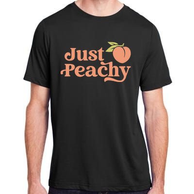 Just Peachy Retro 70s Georgia Peaches Summer Fruit Adult ChromaSoft Performance T-Shirt