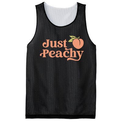 Just Peachy Retro 70s Georgia Peaches Summer Fruit Mesh Reversible Basketball Jersey Tank