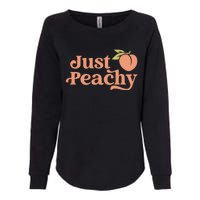 Just Peachy Retro 70s Georgia Peaches Summer Fruit Womens California Wash Sweatshirt