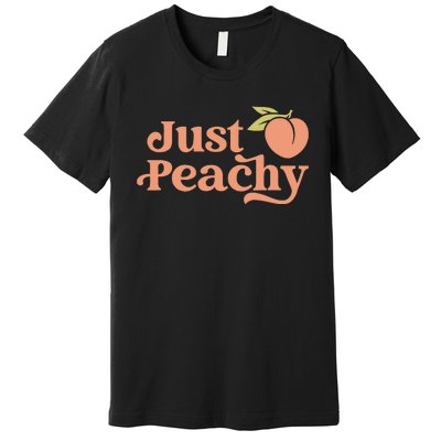 Just Peachy Retro 70s Georgia Peaches Summer Fruit Premium T-Shirt