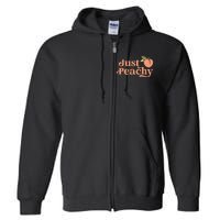 Just Peachy Retro 70s Georgia Peaches Summer Fruit Full Zip Hoodie