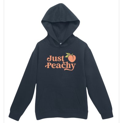 Just Peachy Retro 70s Georgia Peaches Summer Fruit Urban Pullover Hoodie