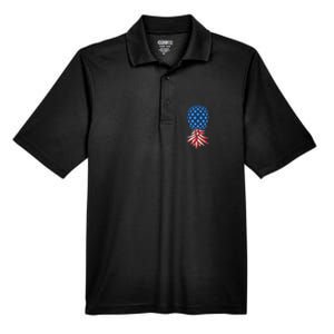 July Patriotic Red White Blue Upside Down Pineapple Swinger Men's Origin Performance Pique Polo