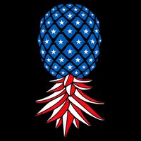July Patriotic Red White Blue Upside Down Pineapple Swinger Cooling Performance Crew T-Shirt