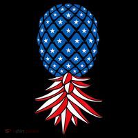 July Patriotic Red White Blue Upside Down Pineapple Swinger 7-Panel Snapback Hat