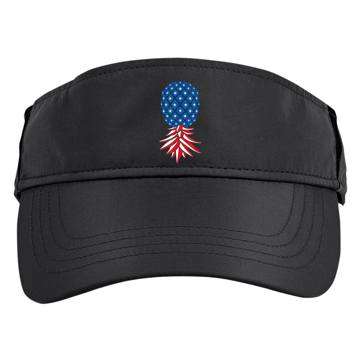 July Patriotic Red White Blue Upside Down Pineapple Swinger Adult Drive Performance Visor
