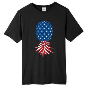 July Patriotic Red White Blue Upside Down Pineapple Swinger Tall Fusion ChromaSoft Performance T-Shirt