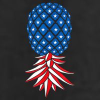 July Patriotic Red White Blue Upside Down Pineapple Swinger 11oz C Handle Ceramic Mug