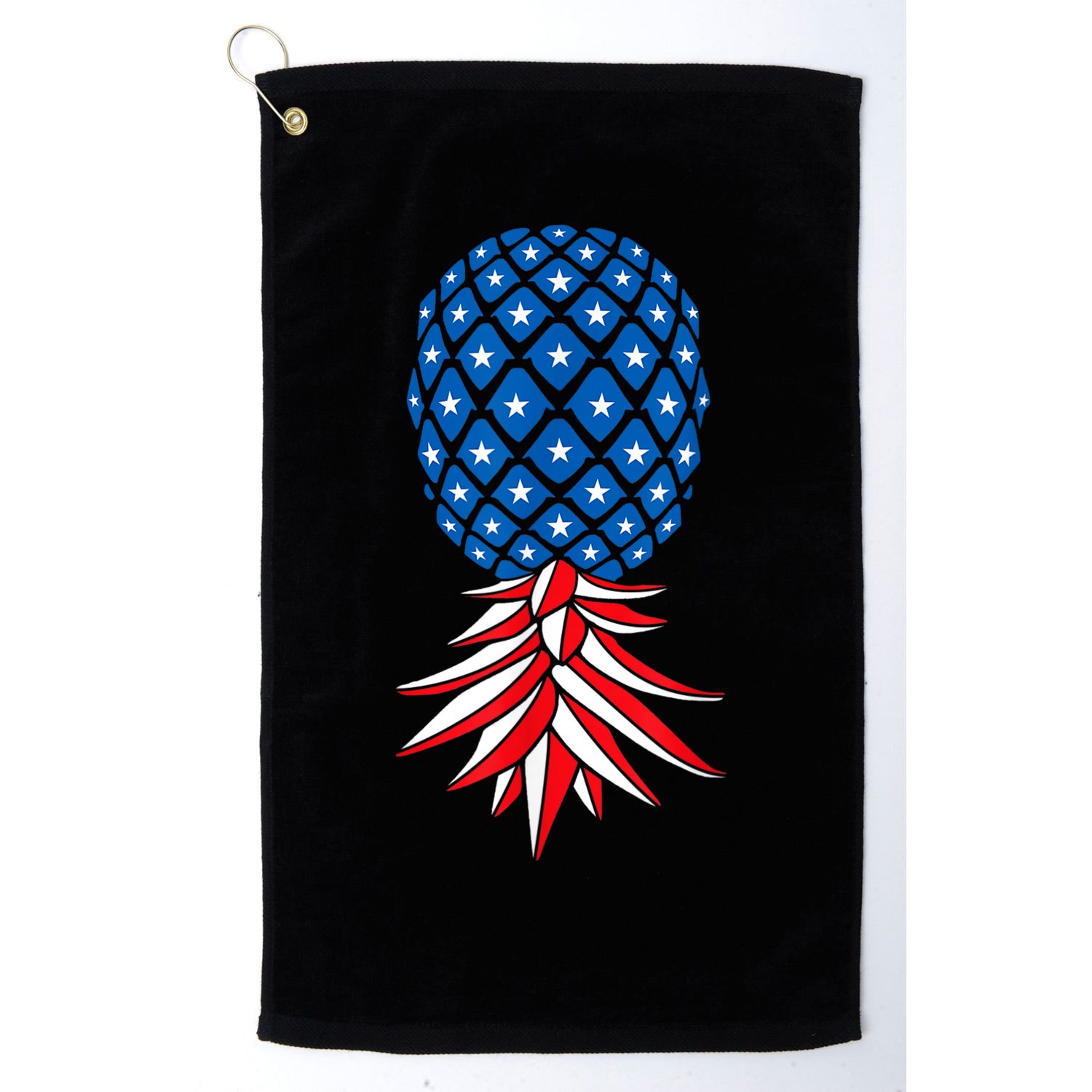 July Patriotic Red White Blue Upside Down Pineapple Swinger Golf Towel