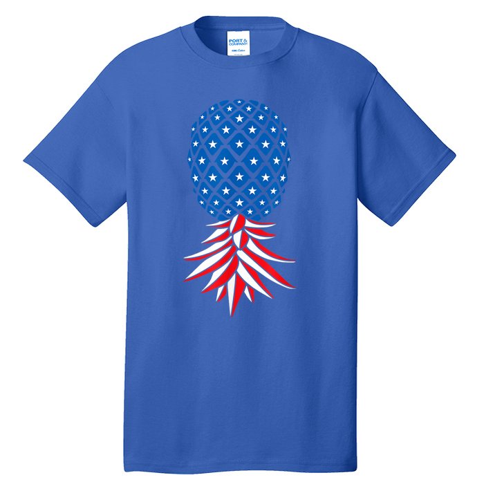 July Patriotic Red White Blue Upside Down Pineapple Swinger Tall T-Shirt