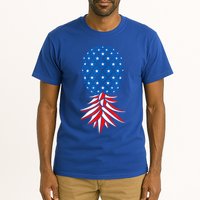 July Patriotic Red White Blue Upside Down Pineapple Swinger Tall T-Shirt
