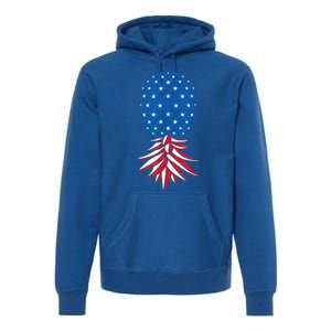 July Patriotic Red White Blue Upside Down Pineapple Swinger Premium Hoodie