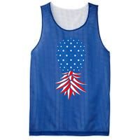 July Patriotic Red White Blue Upside Down Pineapple Swinger Mesh Reversible Basketball Jersey Tank